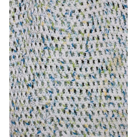 Handmade Crochet Shoulder Bag Purse Satchel Variegated Blue Green Hippie Boho - Picture 5 of 5